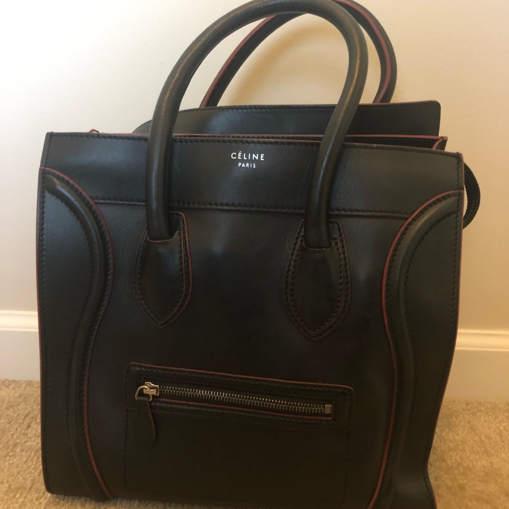 Celine- Mini luggage handbag in drummed calfskin